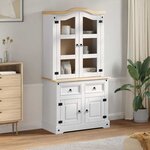 vidaXL Buffet avec tiroir Blanc 100 x 48 5 x 179 cm Pin massif