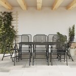 vidaXL Ensemble à manger de jardin 9 Pièces anthracite métal maille