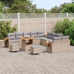 vidaXL Ensemble de canapé de jardin 13 Pièces beige et gris clair