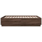 vidaXL Cadre de lit avec LED sans matelas chêne marron 140x190 cm