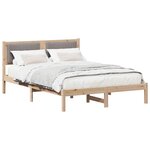 vidaXL Cadre de lit avec tête de lit rembourrée Taupe 140 x 200 cm