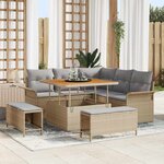 vidaXL Ensemble de canapé de jardin 8 Pièces Beige  Gris clair
