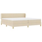 vidaXL Lit à ressorts avec matelas Crème 200 x 200 cm tissu
