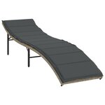 vidaXL Chaise longue et coussin gris clair 55x199x50 cm résine tressée