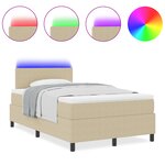 vidaXL Lit à sommier avec matelas et lumière LED vert gris 120x200 cm tissu en velours côtelé