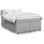 vidaXL Sommier à lattes de lit avec matelas Gris clair 140x190cm Tissu
