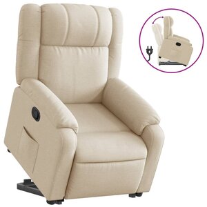 vidaXL Fauteuil inclinable Crème Tissu