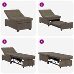 vidaXL Canapé-lit 3-en-1 Design rétractable Vert armée en simili cuir