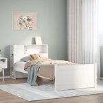 vidaXL Lit bibliothèque sans matelas blanc 100x200 cm bois pin massif