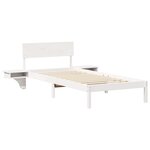 vidaXL Cadre de lit avec tables de chevet Blanc Bois massif en pin