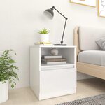 vidaXL Tables de chevet 2 Pièces Blanc 40x40x50 cm Aggloméré
