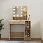 vidaXL Coiffeuse avec LED chêne sonoma 86 5x35x136 cm