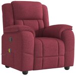 vidaXL Fauteuil de massage inclinable Rouge bordeaux Tissu