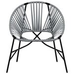 vidaXL Lot de 3 Chaise de jardin noir et gris clair résine tressée