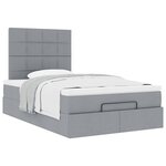 vidaXL Cadre de lit ottoman et matelas gris clair 120x200 cm tissu