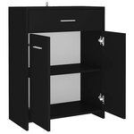 vidaXL Armoire de salle de bain noir 60x33x80 cm bois d’ingénierie