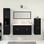 vidaXL Ensemble de mobilier de salle de bain 4 Pièces Chêne noir
