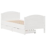 vidaXL Cadre de lit sans matelas blanc 90x190 cm bois de pin massif