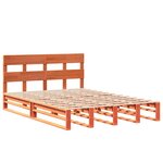 vidaXL Cadre de lit sans matelas cire marron 135x190cm bois pin massif