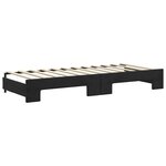 vidaXL Lit de jour avec lit gigogne et matelas noir 80x200 cm velours