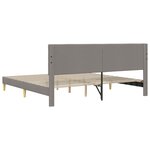 vidaXL Cadre de lit avec tête de lit Taupe 200 x 200 cm Tissu