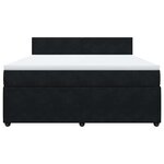 vidaXL Sommier à lattes de lit avec matelas Noir 180x200 cm Velours