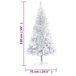 vidaXL Arbre de Noël artificiel pré-éclairé/boules argenté 150 cm PET