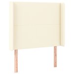 vidaXL Sommier à lattes de lit matelas LED Crème 100x200 cm Similicuir
