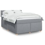 vidaXL Sommier à lattes de lit avec matelas Gris clair 160x200cm Tissu