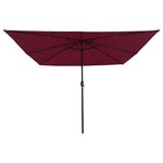 vidaXL Parasol de jardin Rouge  Noir 295 x 295 x 245 cm