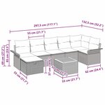 vidaXL Ensemble de canapé de jardin 8 Pièces Beige polyrotin