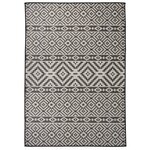 vidaXL Tapis à tissage plat d'extérieur 140x200 cm Rayures noires