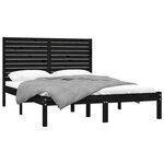 vidaXL Cadre de lit sans matelas noir 150x200 cm bois massif
