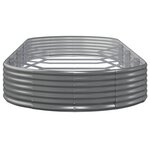 vidaXL Lit surélevé de jardin Acier galvanisé 373x140x36cm gris