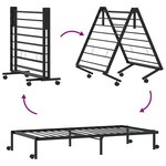 vidaXL Cadre de lit sans matelas pliable noir 90x190 cm acier