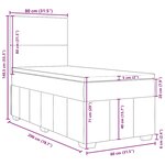 vidaXL Sommier à lattes de lit et matelas Noir 80x200 cm Tissu
