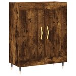 vidaXL Buffet haut Chêne fumé 69 5x34x180 cm Bois d'ingénierie