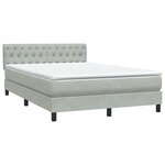 vidaXL Sommier à lattes de lit et matelas gris clair 160x210cm velours