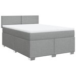 vidaXL Sommier à lattes de lit avec matelas Gris clair 160x200cm Tissu