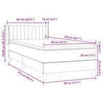 vidaXL Sommier à lattes de lit et matelas gris foncé 80x210 cm velours