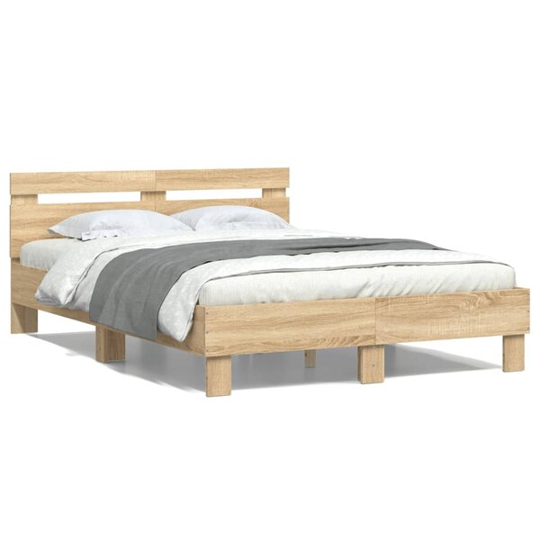 vidaXL Cadre de lit sans matelas chêne sonoma 120x190 cm