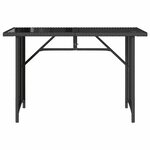 vidaXL Table de jardin avec dessus en verre noir 110x68x70 poly rotin