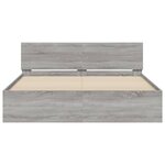 vidaXL Cadre de lit avec tête de lit sonoma gris 150x200 cm