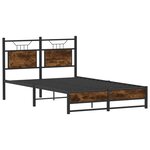 vidaXL Cadre de lit sans matelas chêne fumé 120x190 cm bois ingénierie