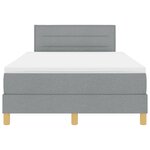 vidaXL Lit avec sommier avec matelas gris clair 120x200 cm en tissu