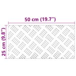 vidaXL Plaques à damier 2 Pièces Argent 50 x 25 cm Aluminium