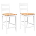 VidaXL Tabourets de bar 2 Pièces blanc bois massif d'hévéa