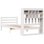 vidaXL Lit bibliothèque sans matelas blanc 90x200cm bois de pin massif