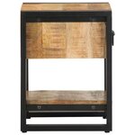 vidaXL Table de chevet 35x34x45 cm bois de manguier massif brut