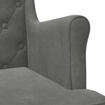 vidaXL Fauteuil Gris foncé Velours